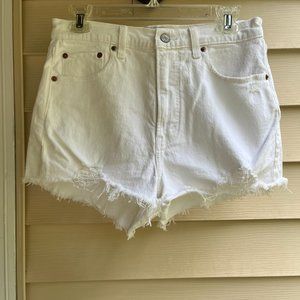 Abercrombie White Denim The Mom Short